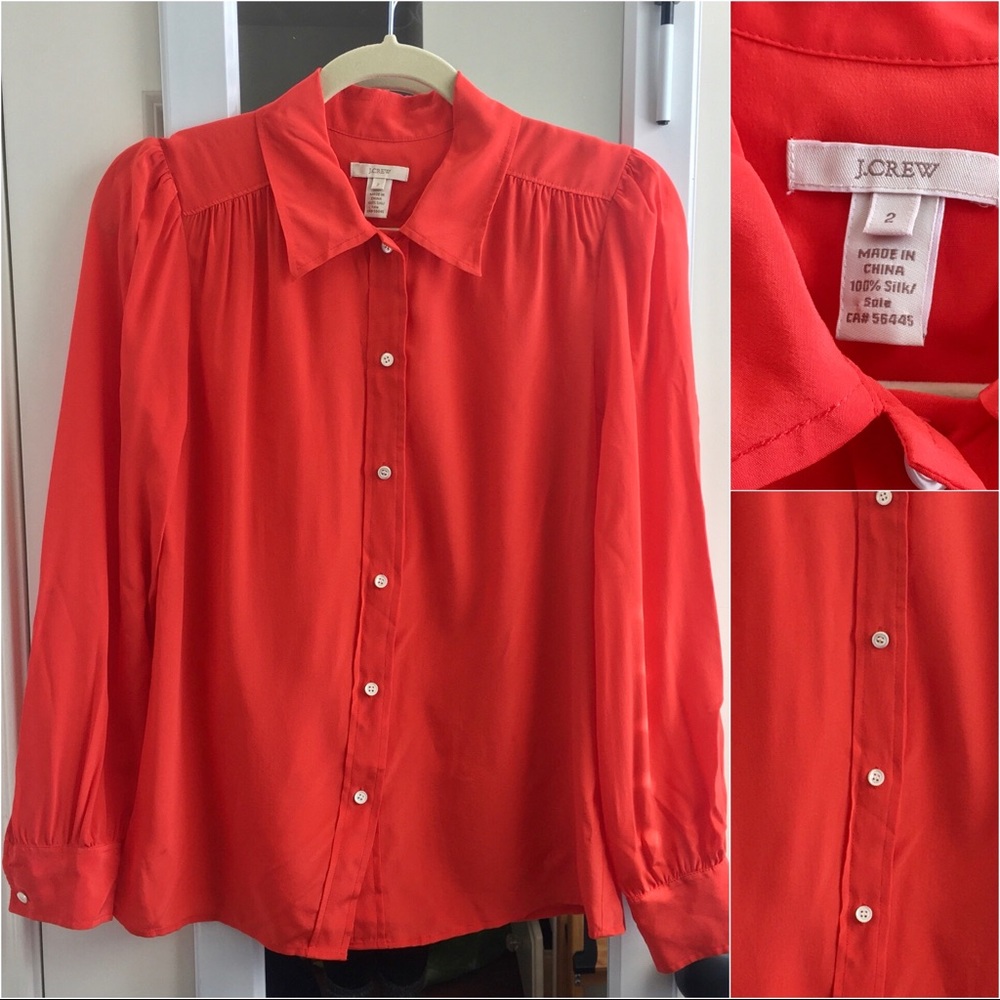 SOLD ECU J. Crew Silk Blythe Blouse Sz 2